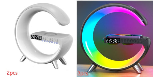 G-Shaped LED Smart Lamp with Bluetooth Speaker & Wireless Charger